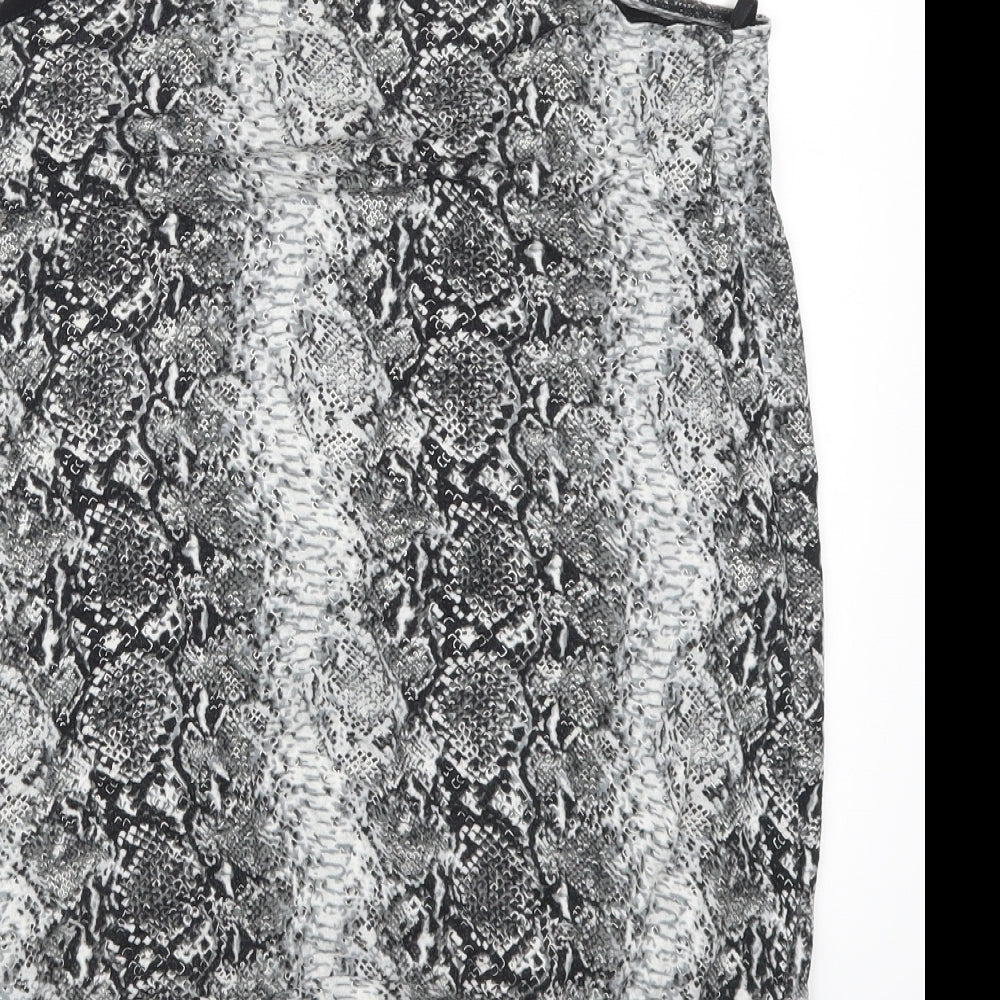 K&D Womens Grey Animal Print  Basic Tank Size 16