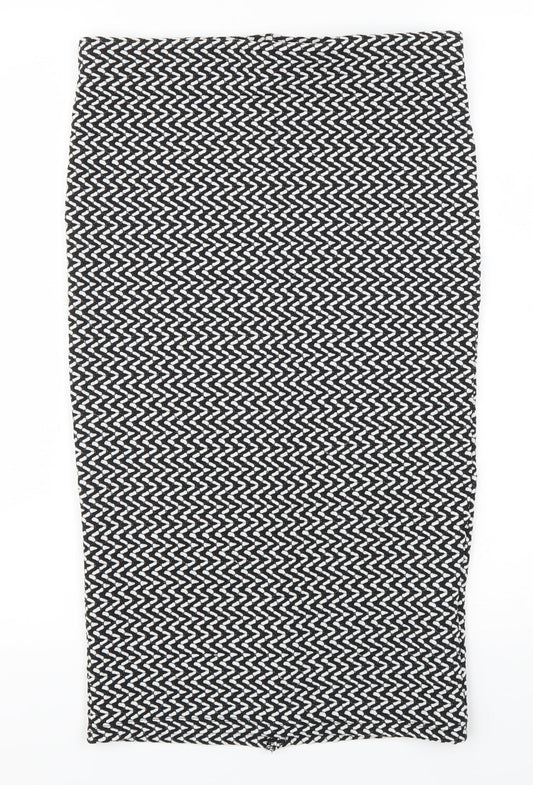 Pull & Bear Womens Grey Geometric  Straight & Pencil Skirt Size L