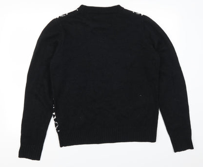 American Stitch Mens Black   Pullover Jumper Size M  - Chillin With My Snowmies