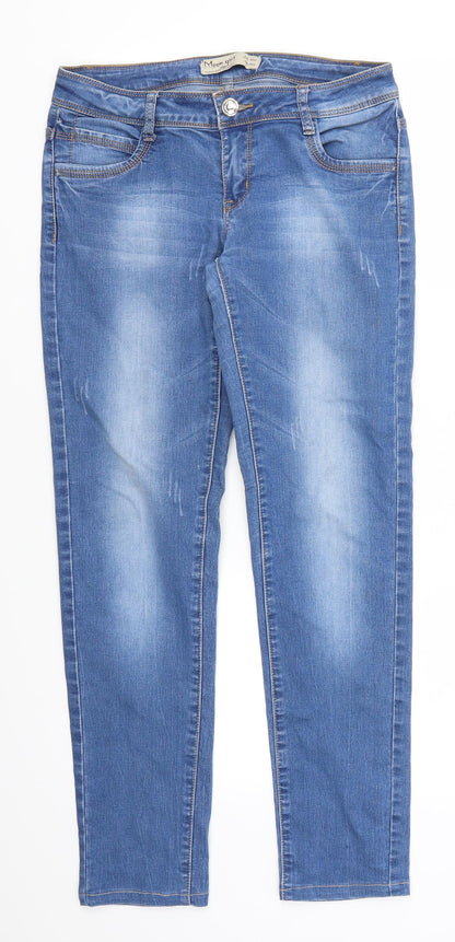 Moon Girl Womens Blue  Denim Straight Jeans Size 28 in L20 in