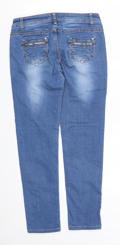 Moon Girl Womens Blue  Denim Straight Jeans Size 28 in L20 in