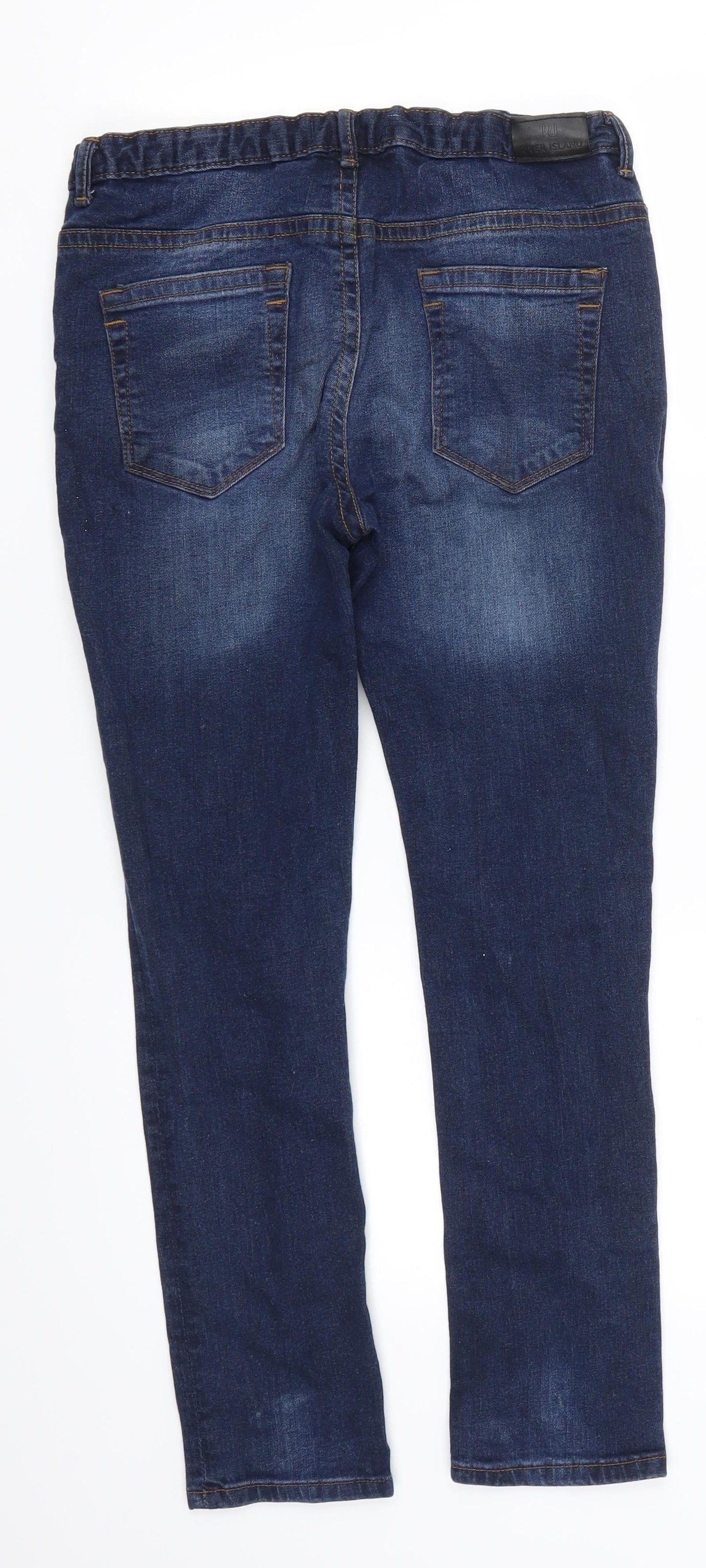 River Island Girls Blue  Denim Skinny Jeans Size 12 Years - Distressed Look