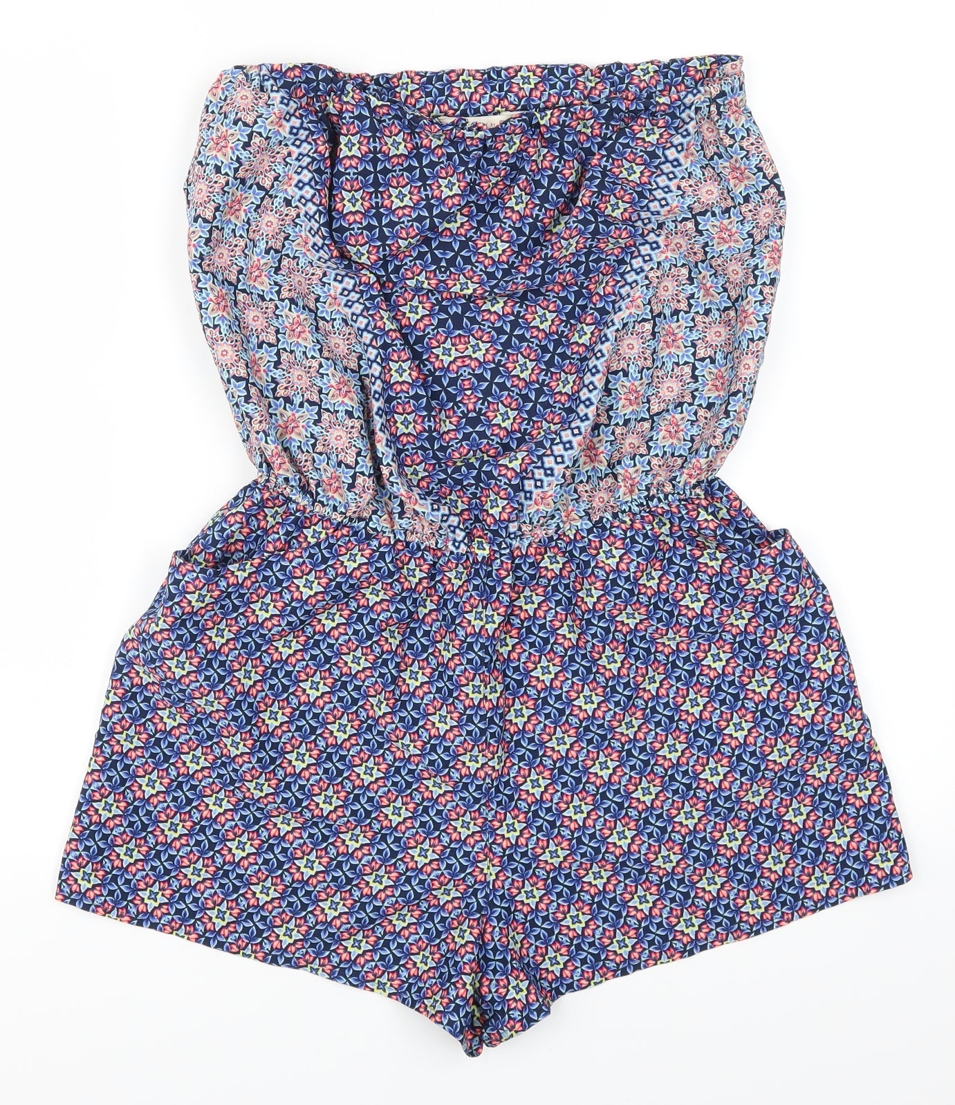 F&F Womens Blue Geometric  Playsuit One-Piece Size 10