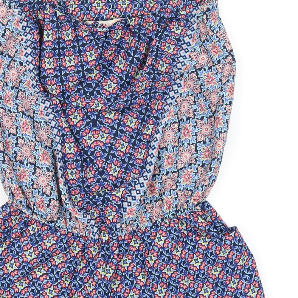 F&F Womens Blue Geometric  Playsuit One-Piece Size 10