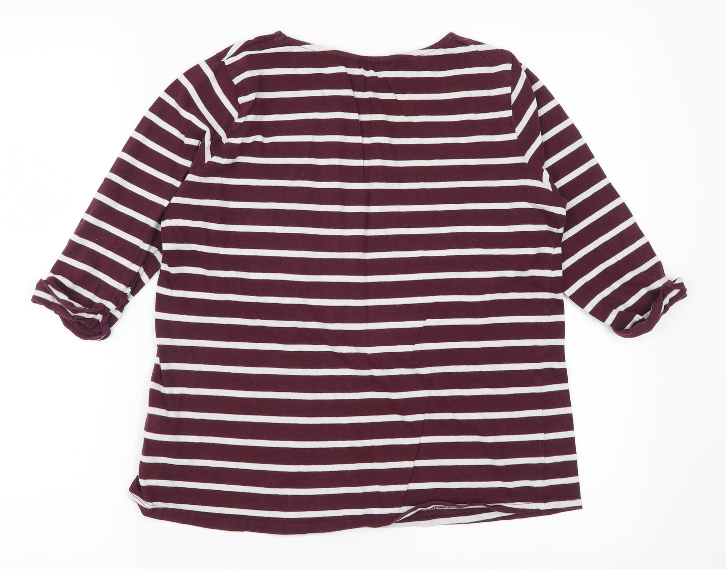 New Look Womens Purple Striped  Basic T-Shirt Size 6