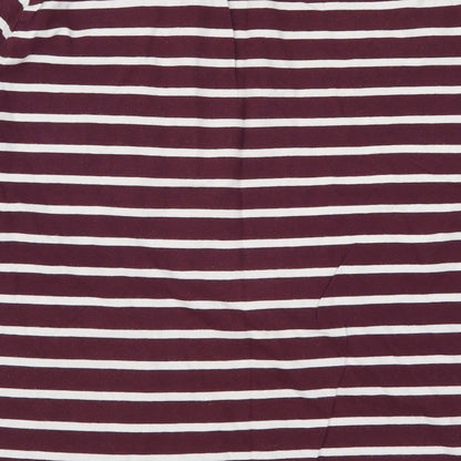New Look Womens Purple Striped  Basic T-Shirt Size 6