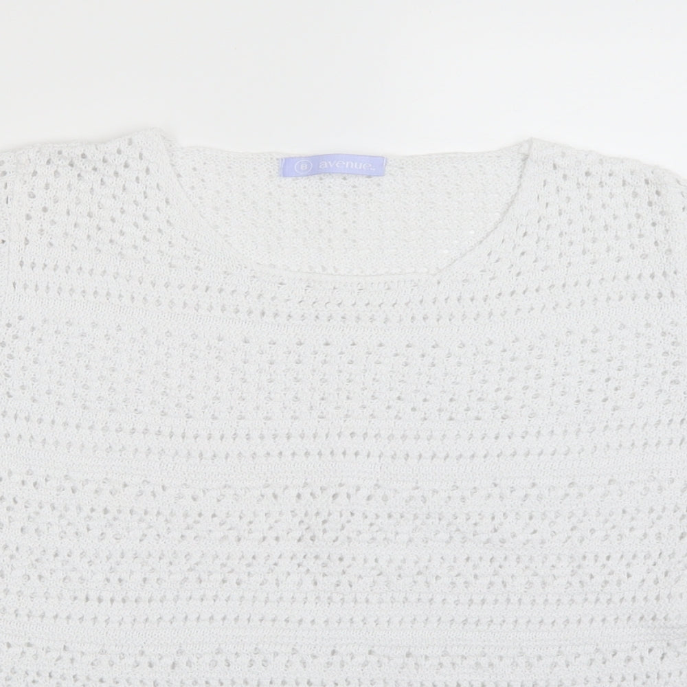 Avenue Womens White   Basic T-Shirt Size 8