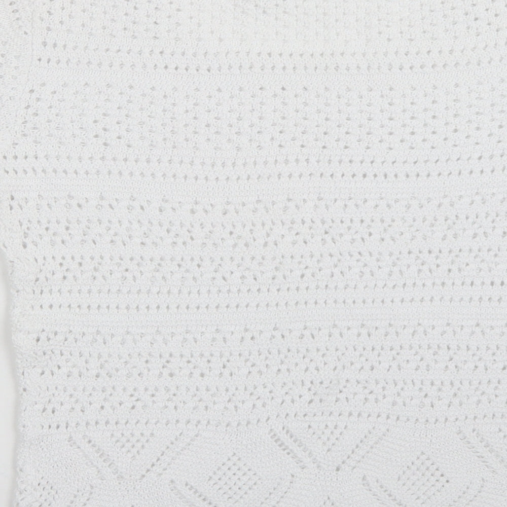 Avenue Womens White   Basic T-Shirt Size 8