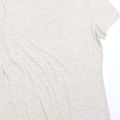 Womens UK Size 14 Papaya Beige Basic T-Shirt