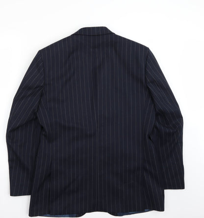 Ashton & gunn Mens Blue Striped  Jacket Suit Jacket Size 40