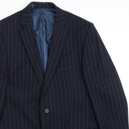 Ashton & gunn Mens Blue Striped  Jacket Suit Jacket Size 40