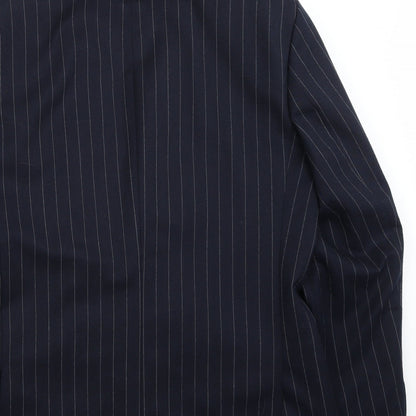 Ashton & gunn Mens Blue Striped  Jacket Suit Jacket Size 40