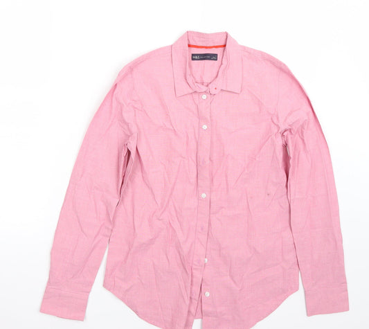 Womens UK Size 6 Marks and Spencer Red Basic Button-Up