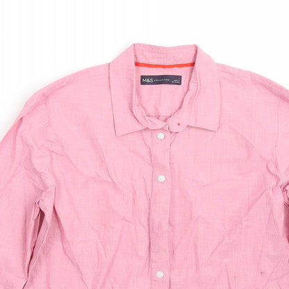 Womens UK Size 6 Marks and Spencer Red Basic Button-Up