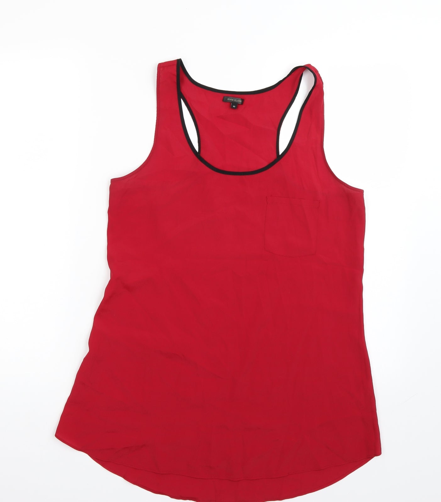 Womens UK Size 10 Riverisland Red Basic Tank