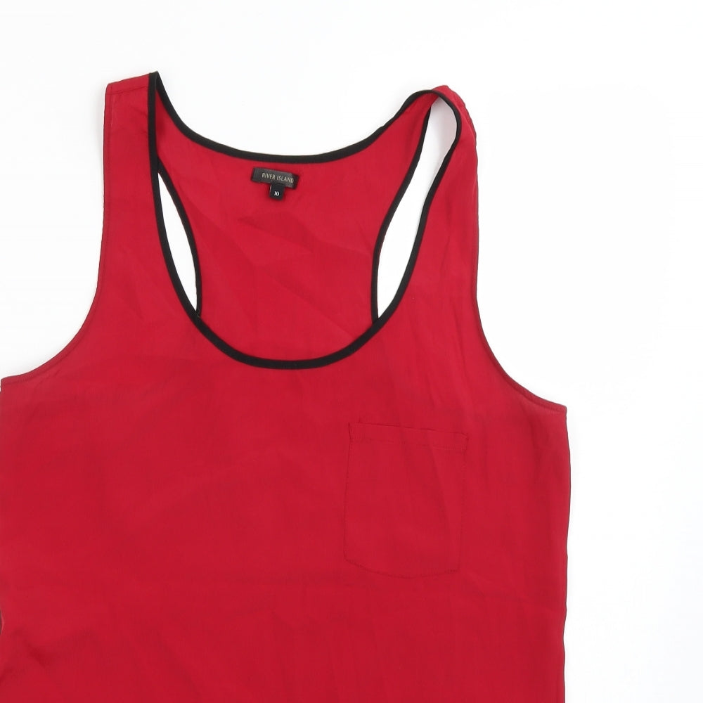 Womens UK Size 10 Riverisland Red Basic Tank