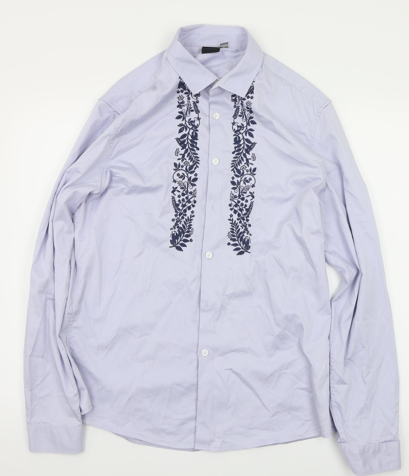 Womens UK Size L ASOS Blue Basic Button-Up