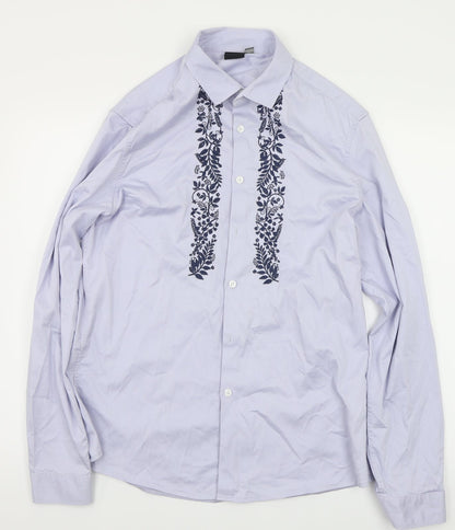 Womens UK Size L ASOS Blue Basic Button-Up