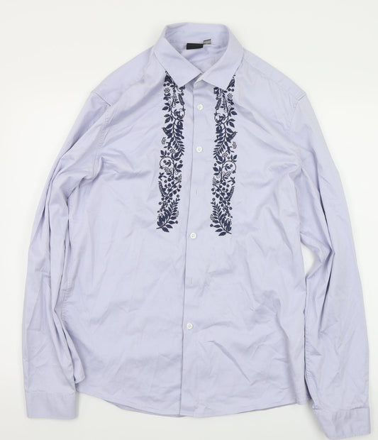 Womens UK Size L ASOS Blue Basic Button-Up