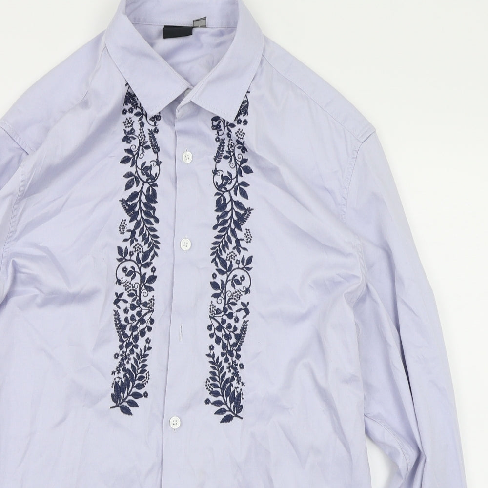 Womens UK Size L ASOS Blue Basic Button-Up
