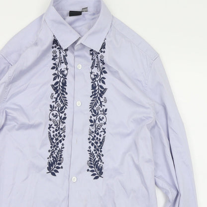 Womens UK Size L ASOS Blue Basic Button-Up