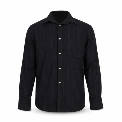 Mens UK Size L blue lake Black  Button-Up Long Sleeve Casual Shirt