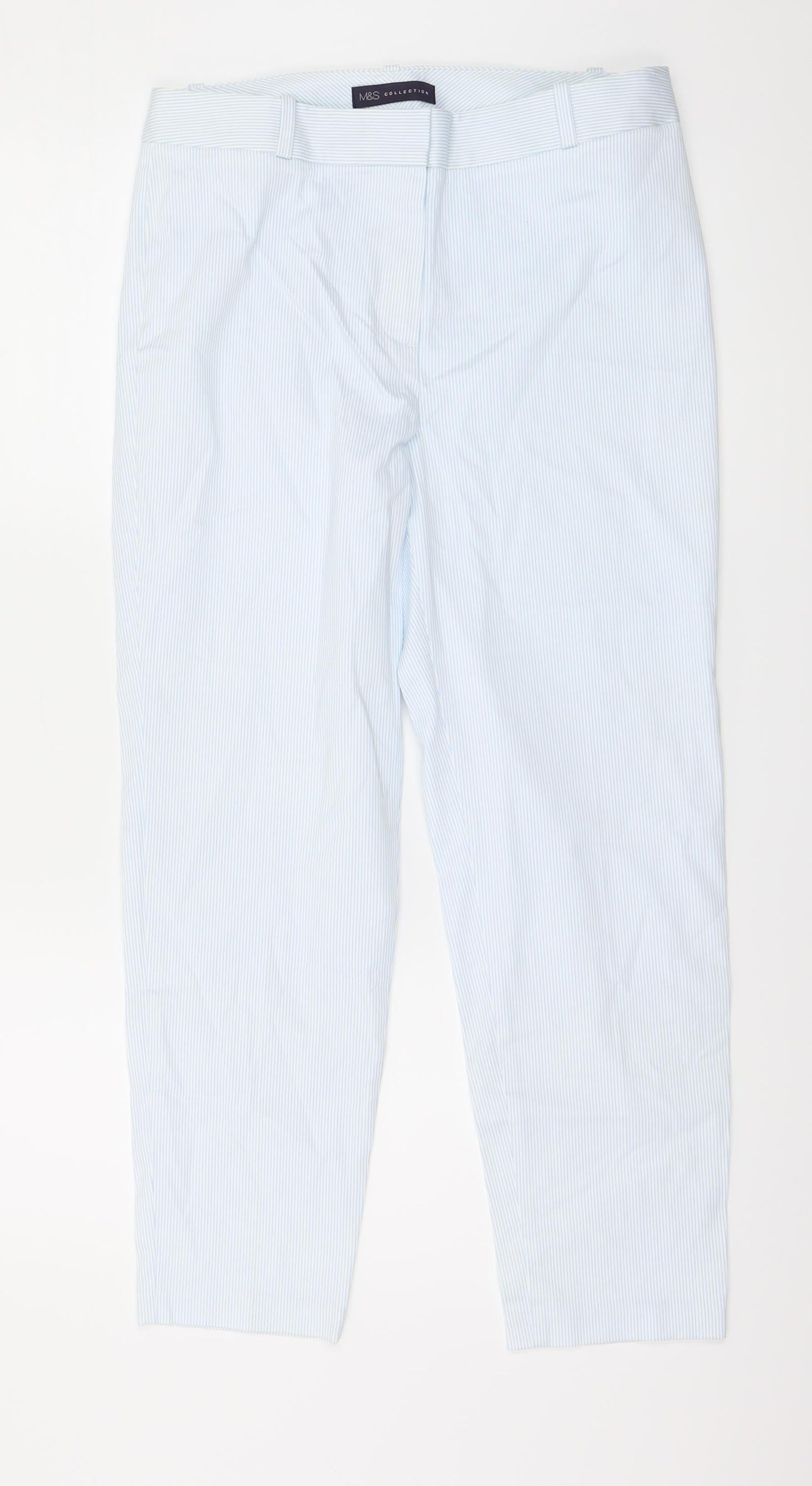 Womens UK Size 10 Marks and Spencer Regular Fit  Blue Trousers