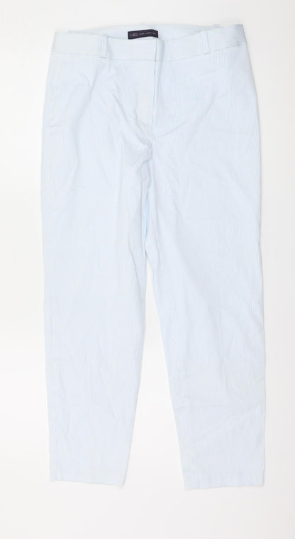 Womens UK Size 10 Marks and Spencer Regular Fit  Blue Trousers