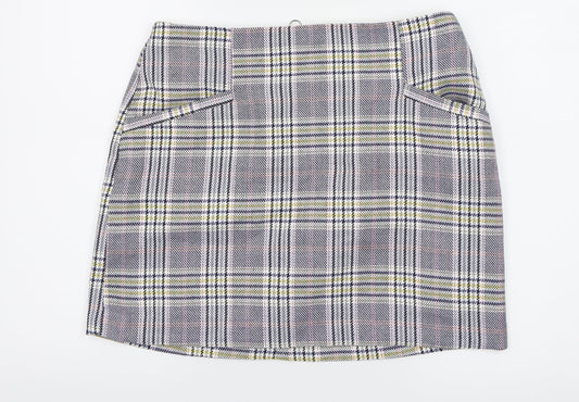 George Womens Blue Check  A-Line Skirt Size 12