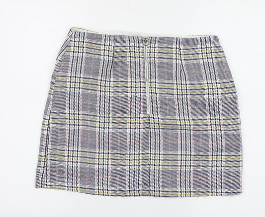George Womens Blue Check  A-Line Skirt Size 12