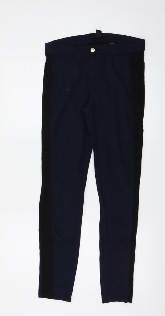 Womens UK Size 10 H&M Regular Fit  Blue Trousers