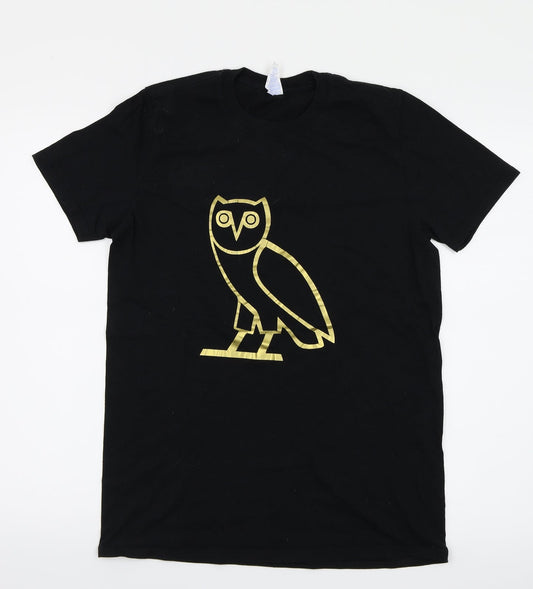 Womens UK Size M Gildan Black Basic T-Shirt