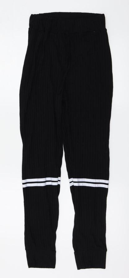 Womens UK Size M PRETTYLITTLETHING Regular Fit  Black Trousers
