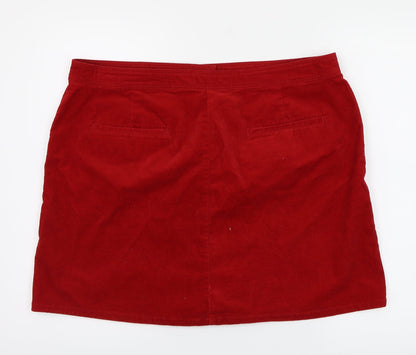 Marks and Spencer Womens Red  Corduroy A-Line Skirt Size 38 in