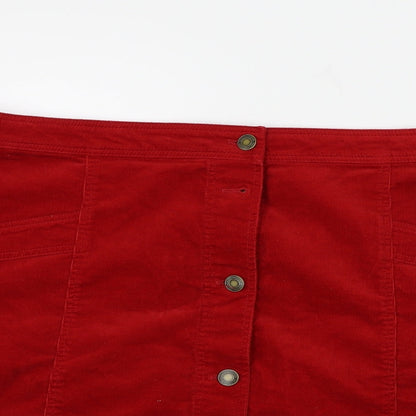 Marks and Spencer Womens Red  Corduroy A-Line Skirt Size 38 in