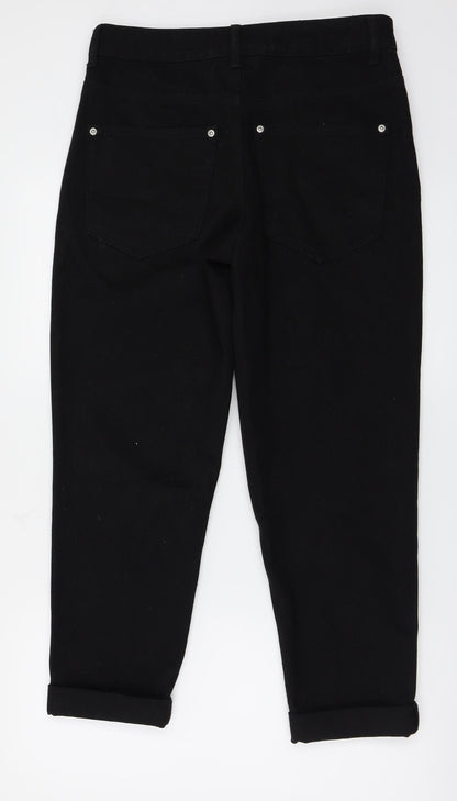 PRETTYLITTLETHING Womens Black   Straight Jeans Size 10 L25 in