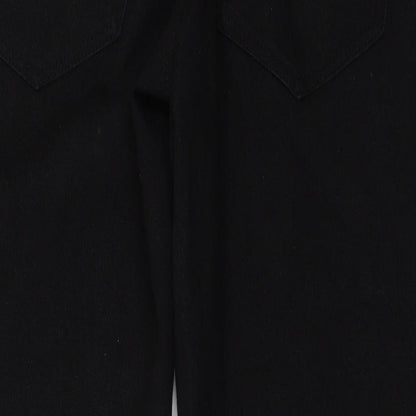 PRETTYLITTLETHING Womens Black   Straight Jeans Size 10 L25 in