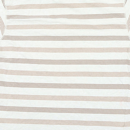 Marks and Spencer Mens Beige Striped   Polo Size M