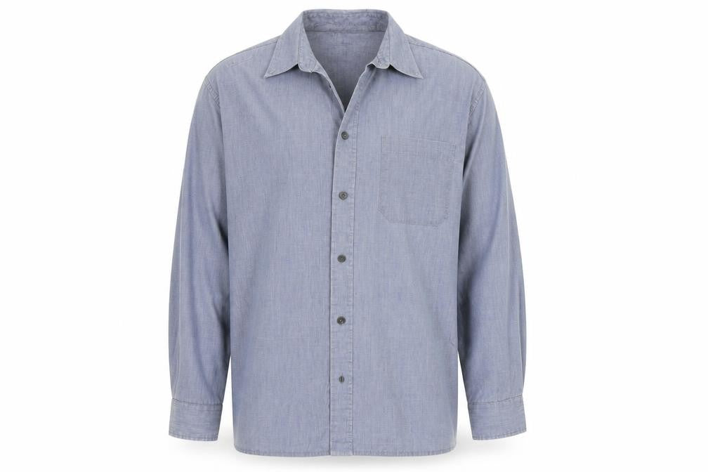 Mens UK Size L Oak Valley Blue  Button-Up Long Sleeve Casual Shirt