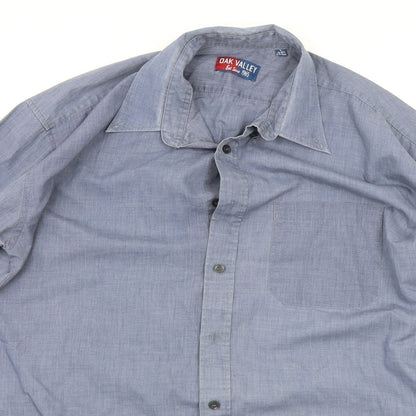 Mens UK Size L Oak Valley Blue  Button-Up Long Sleeve Casual Shirt