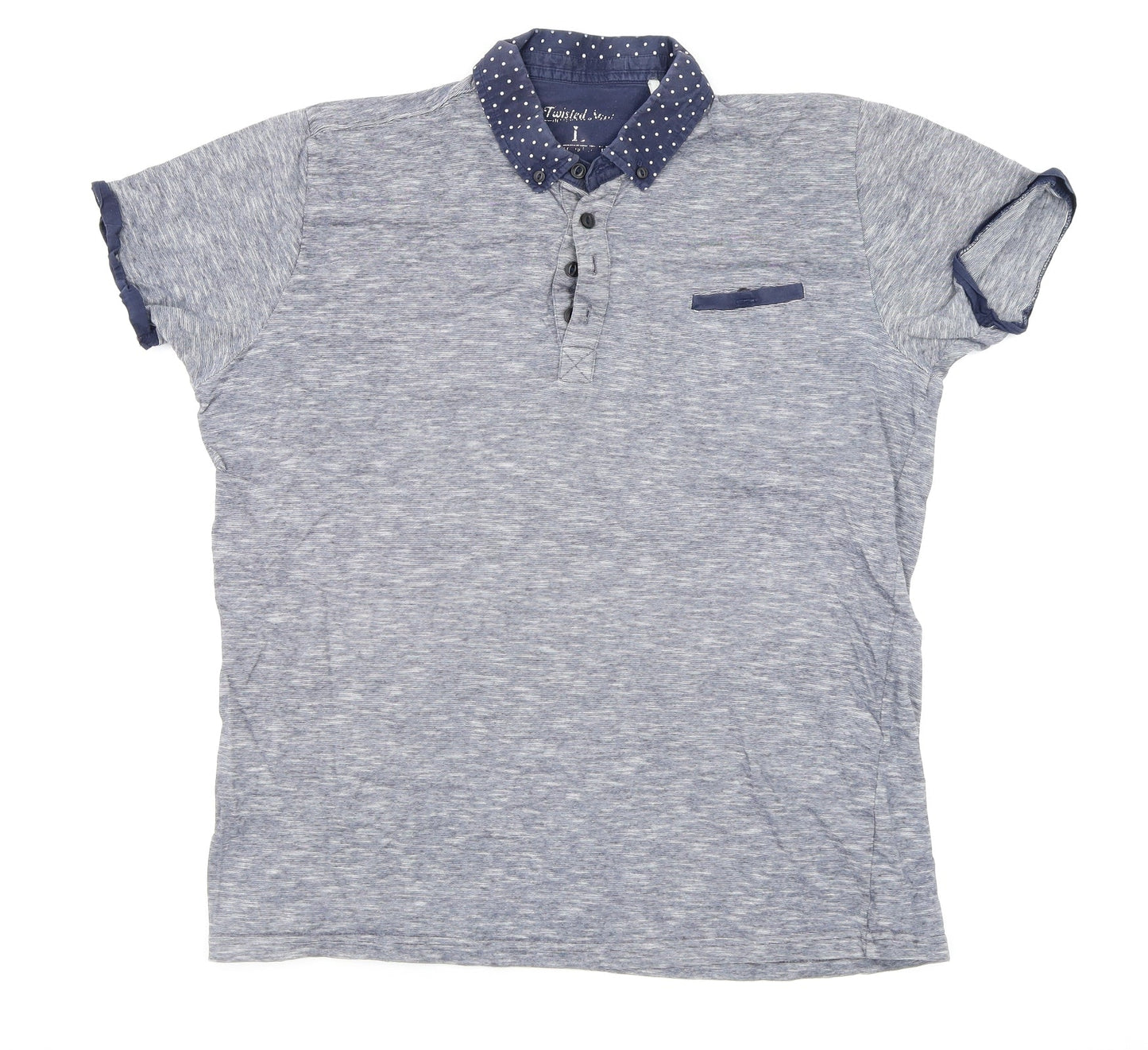 Mens UK Size L Twisted Soul Cotton Polo Shirt