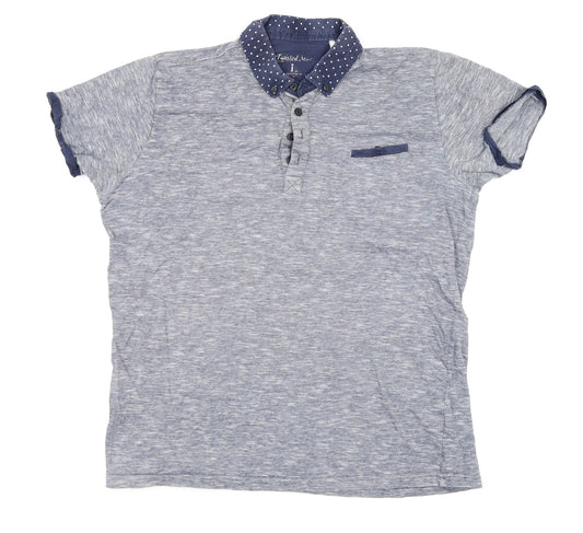 Twisted Soul  Mens Grey    Polo Size L