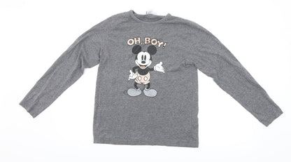Disney Girls Grey   Basic T-Shirt Size 12-13 Years