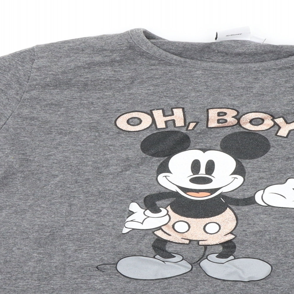 Disney Girls Grey   Basic T-Shirt Size 12-13 Years