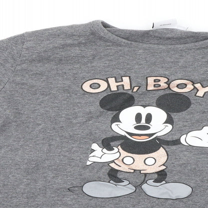 Disney Girls Grey   Basic T-Shirt Size 12-13 Years