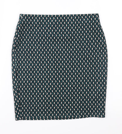 Dorothy Perkins Womens Green Geometric Jersey Straight & Pencil Skirt Size 8
