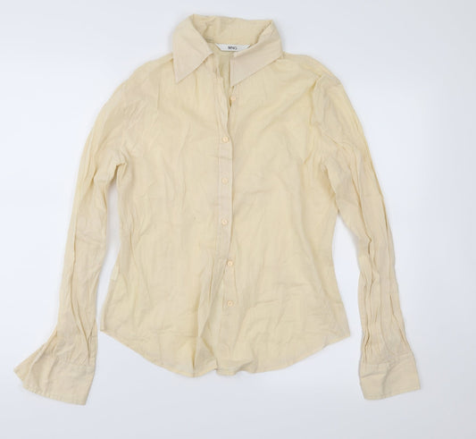MNG Womens Yellow   Basic Button-Up Size 10