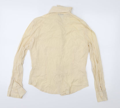Womens UK Size 10 MNG Yellow Basic Button-Up