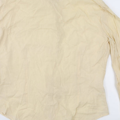 Womens UK Size 10 MNG Yellow Basic Button-Up