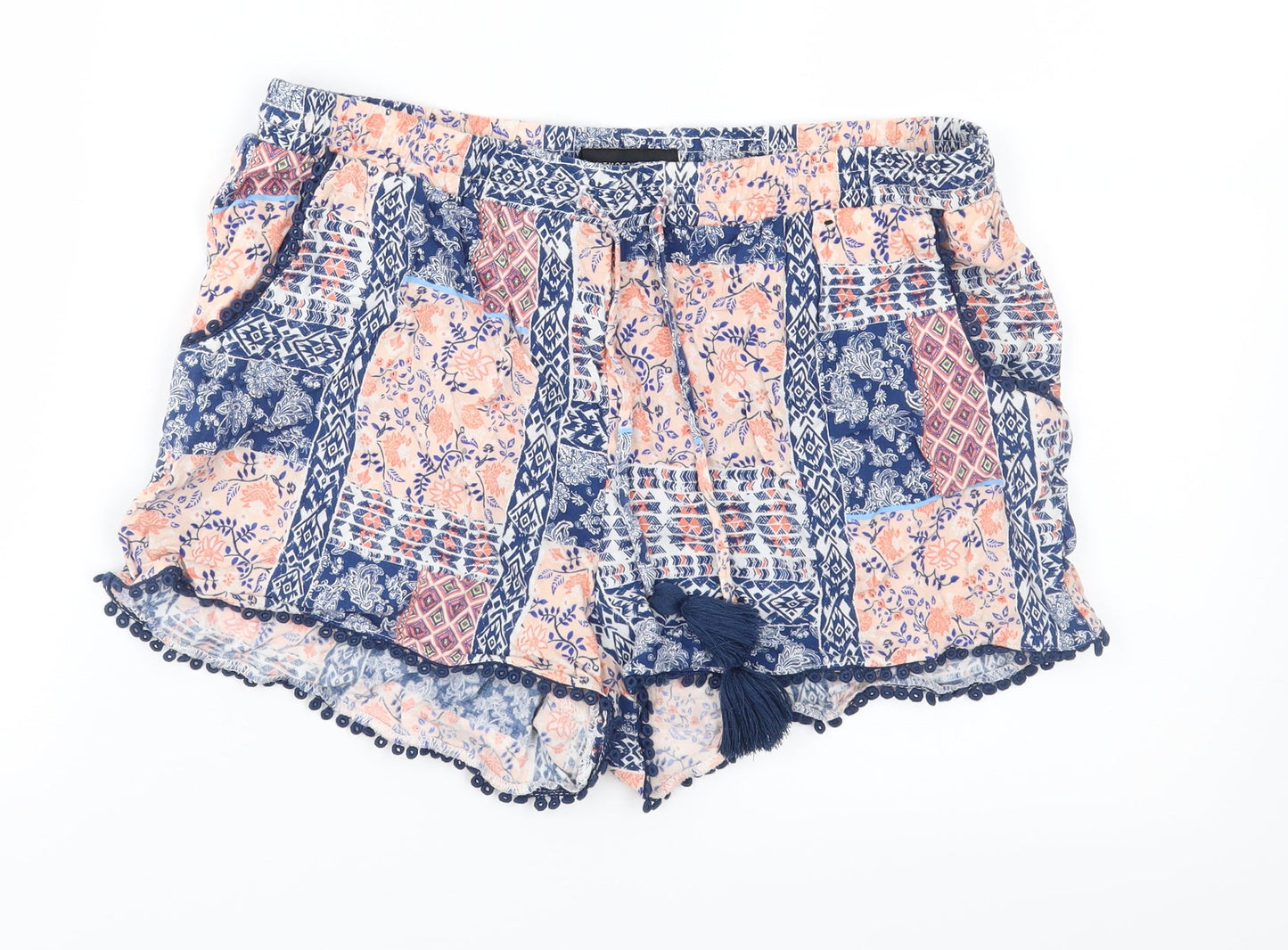 Atmosphere Womens Blue Geometric  Mom Shorts Size 10